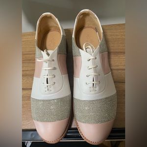 The Office of Angela Scott Mr Smith oxfords, Pink/silver/white, Never worn out